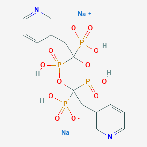 B1142051 Sodium (2,5-dihydroxy-2,5-dioxido-3,6-bis(pyridin-3-ylmethyl)-1,4,2,5-dioxadiphosphinane-3,6-diyl)bis(hydrogen phosphonate) CAS No. 1486466-30-1