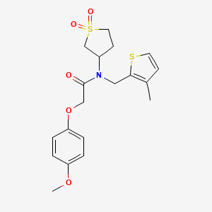 molecular formula C19H23NO5S2 B11420523 N-(1,1-dioxidotetrahydrothiophen-3-yl)-2-(4-methoxyphenoxy)-N-[(3-methylthiophen-2-yl)methyl]acetamide 