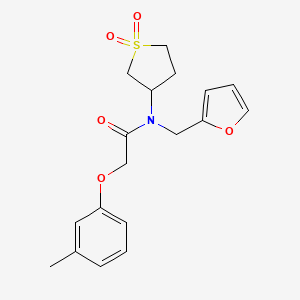 molecular formula C18H21NO5S B11420595 N-(1,1-dioxidotetrahydrothiophen-3-yl)-N-(furan-2-ylmethyl)-2-(3-methylphenoxy)acetamide 