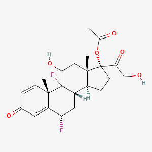 molecular formula C₂₃H₂₈F₂O₆ B1142060 [(6S,8S,10S,13S,14S,17R)-6,9-Difluoro-11-hydroxy-17-(2-hydroxyacetyl)-10,13-dimethyl-3-oxo-6,7,8,11,12,14,15,16-octahydrocyclopenta[a]phenanthren-17-yl] acetate CAS No. 23674-85-3