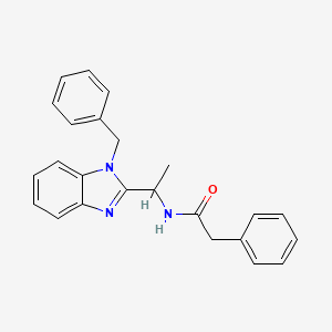 molecular formula C24H23N3O B11420682 N-[1-(1-benzyl-1H-benzimidazol-2-yl)ethyl]-2-phenylacetamide 