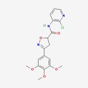 molecular formula C18H18ClN3O5 B11420842 N-(2-chloropyridin-3-yl)-3-(3,4,5-trimethoxyphenyl)-4,5-dihydro-1,2-oxazole-5-carboxamide 