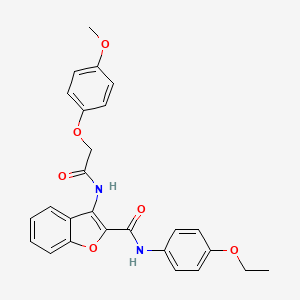 molecular formula C26H24N2O6 B11420847 N-(4-ethoxyphenyl)-3-(2-(4-methoxyphenoxy)acetamido)benzofuran-2-carboxamide 
