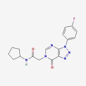 molecular formula C17H17FN6O2 B11420888 N-cyclopentyl-2-(3-(4-fluorophenyl)-7-oxo-3H-[1,2,3]triazolo[4,5-d]pyrimidin-6(7H)-yl)acetamide 