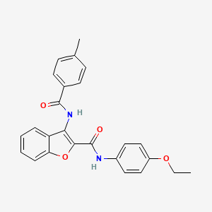 molecular formula C25H22N2O4 B11420965 N-(4-ethoxyphenyl)-3-{[(4-methylphenyl)carbonyl]amino}-1-benzofuran-2-carboxamide 