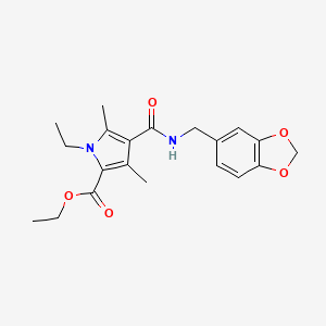 molecular formula C20H24N2O5 B11421152 ethyl 4-{[(1,3-benzodioxol-5-ylmethyl)amino]carbonyl}-1-ethyl-3,5-dimethyl-1H-pyrrole-2-carboxylate 