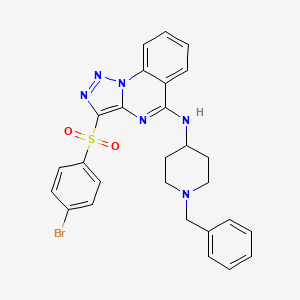 molecular formula C27H25BrN6O2S B11421197 N-(1-benzylpiperidin-4-yl)-3-[(4-bromophenyl)sulfonyl][1,2,3]triazolo[1,5-a]quinazolin-5-amine 