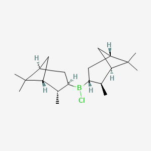 molecular formula C20H34BCl B1142125 Chloro-[(1R,2S,3R,5R)-2,6,6-trimethyl-3-bicyclo[3.1.1]heptanyl]-[(1S,2R,3S,5S)-2,6,6-trimethyl-3-bicyclo[3.1.1]heptanyl]borane CAS No. 85116-37-6