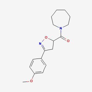 molecular formula C17H22N2O3 B11421525 Azepan-1-yl[3-(4-methoxyphenyl)-4,5-dihydro-1,2-oxazol-5-yl]methanone 