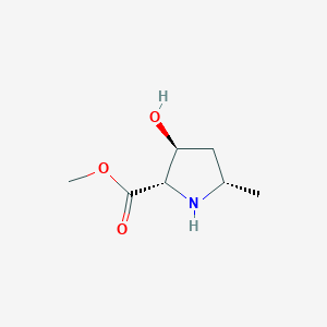 molecular formula C7H13NO3 B1142181 (2S,3S,5S)-Methyl 3-hydroxy-5-methylpyrrolidine-2-carboxylate CAS No. 114681-13-9
