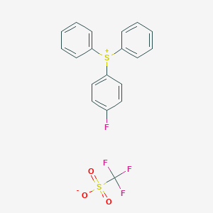 molecular formula C19H14F4O3S2 B114219 （4-氟苯基）二苯甲基磺鎓三氟甲磺酸酯 CAS No. 154093-57-9