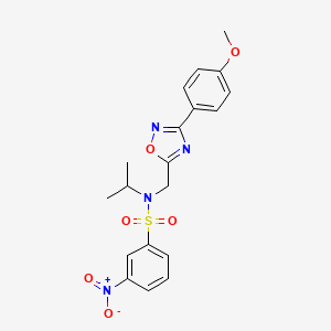 molecular formula C19H20N4O6S B11421904 N-{[3-(4-methoxyphenyl)-1,2,4-oxadiazol-5-yl]methyl}-3-nitro-N-(propan-2-yl)benzenesulfonamide 