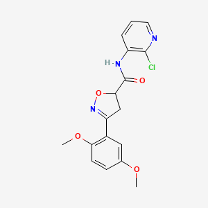 molecular formula C17H16ClN3O4 B11421953 N-(2-chloropyridin-3-yl)-3-(2,5-dimethoxyphenyl)-4,5-dihydro-1,2-oxazole-5-carboxamide 