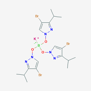 molecular formula C18H25BBr3KN6O3 B1142196 Hydro-tris(3-isopropyl-4-bromopyrazol-1-yl)borate potassium salt CAS No. 119009-98-2