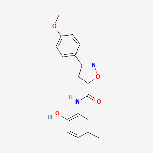molecular formula C18H18N2O4 B11421970 N-(2-hydroxy-5-methylphenyl)-3-(4-methoxyphenyl)-4,5-dihydro-1,2-oxazole-5-carboxamide 