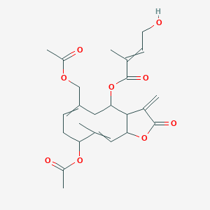 [9-Acetyloxy-6-(acetyloxymethyl)-10-methyl-3-methylidene-2-oxo-3a,4,5,8,9,11a-hexahydrocyclodeca[b]furan-4-yl] 4-hydroxy-2-methylbut-2-enoate