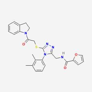 molecular formula C26H25N5O3S B11422090 N-((4-(2,3-dimethylphenyl)-5-((2-(indolin-1-yl)-2-oxoethyl)thio)-4H-1,2,4-triazol-3-yl)methyl)furan-2-carboxamide 