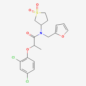 molecular formula C18H19Cl2NO5S B11422220 2-(2,4-dichlorophenoxy)-N-(1,1-dioxidotetrahydrothiophen-3-yl)-N-(furan-2-ylmethyl)propanamide 