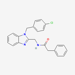 molecular formula C23H20ClN3O B11422301 N-{[1-(4-chlorobenzyl)-1H-benzimidazol-2-yl]methyl}-2-phenylacetamide 