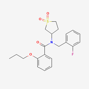 molecular formula C21H24FNO4S B11422335 N-(1,1-dioxidotetrahydrothiophen-3-yl)-N-(2-fluorobenzyl)-2-propoxybenzamide 