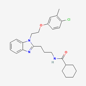 molecular formula C26H32ClN3O2 B11422343 N-(3-{1-[2-(4-chloro-3-methylphenoxy)ethyl]-1H-benzimidazol-2-yl}propyl)cyclohexanecarboxamide 