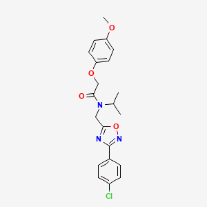 molecular formula C21H22ClN3O4 B11422419 N-{[3-(4-chlorophenyl)-1,2,4-oxadiazol-5-yl]methyl}-2-(4-methoxyphenoxy)-N-(propan-2-yl)acetamide 