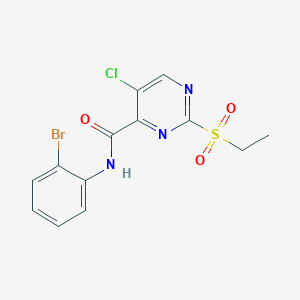 molecular formula C13H11BrClN3O3S B11422452 N-(2-bromophenyl)-5-chloro-2-(ethylsulfonyl)pyrimidine-4-carboxamide 