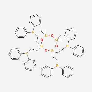 [(6,6,8,8-Tetramethyl-1,3,5,7,2,4,6,8-tetroxatetrasilocane-2,2,4,4-tetrayl)tetra(ethane-2,1-diyl)]tetrakis(diphenylphosphane)