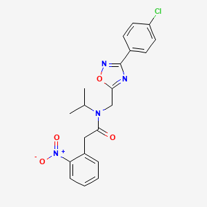 molecular formula C20H19ClN4O4 B11422486 N-{[3-(4-chlorophenyl)-1,2,4-oxadiazol-5-yl]methyl}-2-(2-nitrophenyl)-N-(propan-2-yl)acetamide 