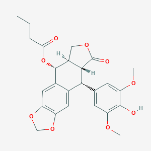 molecular formula C25H26O9 B114225 4-O-Butanoyl-4'-demethylpodophyllotoxin CAS No. 153448-17-0