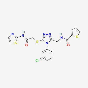 molecular formula C19H15ClN6O2S3 B11422584 N-((4-(3-chlorophenyl)-5-((2-oxo-2-(thiazol-2-ylamino)ethyl)thio)-4H-1,2,4-triazol-3-yl)methyl)thiophene-2-carboxamide 