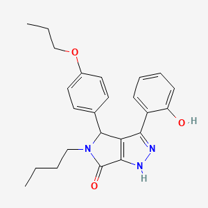 molecular formula C24H27N3O3 B11422722 5-butyl-3-(2-hydroxyphenyl)-4-(4-propoxyphenyl)-4,5-dihydropyrrolo[3,4-c]pyrazol-6(1H)-one 