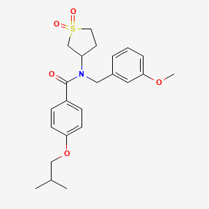 molecular formula C23H29NO5S B11422730 N-(1,1-dioxidotetrahydrothiophen-3-yl)-N-(3-methoxybenzyl)-4-(2-methylpropoxy)benzamide 