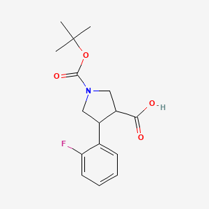molecular formula C16H20FNO4 B1142282 Trans-1-Boc-4-(2-fluorophenyl)pyrrolidine-3-carboxylic acid CAS No. 959581-02-3