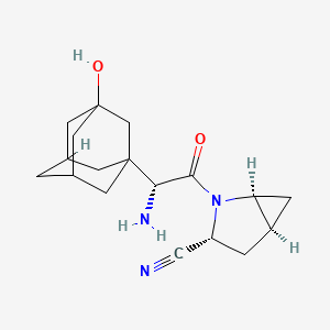 molecular formula C₁₈H₂₅N₃O₂ B1142288 (1S,3R,5S)-2-[(2R)-2-amino-2-(3-hydroxy-1-adamantyl)acetyl]-2-azabicyclo[3.1.0]hexane-3-carbonitrile CAS No. 1564266-03-0