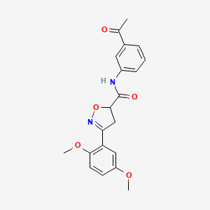 molecular formula C20H20N2O5 B11422907 N-(3-acetylphenyl)-3-(2,5-dimethoxyphenyl)-4,5-dihydro-1,2-oxazole-5-carboxamide 