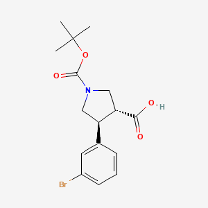 molecular formula C16H20BrNO4 B1142291 (3R,4S)-4-(3-Bromophenyl)-1-(tert-butoxycarbonyl)pyrrolidine-3-carboxylic acid CAS No. 959582-16-2