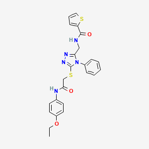 molecular formula C24H23N5O3S2 B11422915 N-{[5-({[(4-Ethoxyphenyl)carbamoyl]methyl}sulfanyl)-4-phenyl-4H-1,2,4-triazol-3-YL]methyl}thiophene-2-carboxamide 