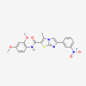 molecular formula C21H18N4O5S B11423005 N-(2,4-dimethoxyphenyl)-3-methyl-6-(3-nitrophenyl)imidazo[2,1-b][1,3]thiazole-2-carboxamide 