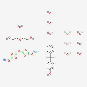 molecular formula C15H16O.C4H10O3.B4O7.2Na.10H2O B1142301 4-(1-Methyl-1-phenylethyl)phenol mixt. with borax and 2,2'-oxybis(ethanol) CAS No. 116397-83-2
