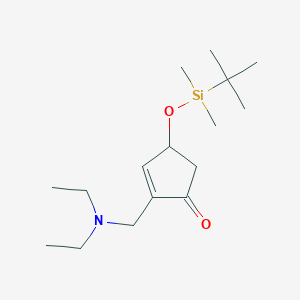 molecular formula C₁₆H₃₁NO₂Si B1142306 4-((tert-Butyldimethylsilyl)oxy)-2-((diethylamino)methyl)cyclopent-2-enone CAS No. 117254-07-6