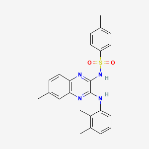 molecular formula C24H24N4O2S B11423239 n-{3-[(2,3-Dimethylphenyl)amino]-6-methylquinoxalin-2-yl}-4-methylbenzenesulfonamide 
