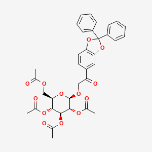 molecular formula C₃₅H₃₄O₁₃ B1142339 1-(2,2-Diphenyl-1,3-benzodioxol-5-yl)-2-[(2,3,4,6-tetra-O-acetyl-b-D-glucopyranosyl)oxy]ethanone CAS No. 917379-91-0