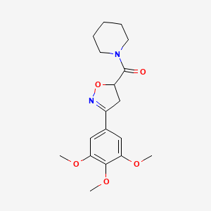 molecular formula C18H24N2O5 B11423457 Piperidin-1-yl[3-(3,4,5-trimethoxyphenyl)-4,5-dihydro-1,2-oxazol-5-yl]methanone 