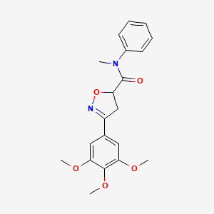 molecular formula C20H22N2O5 B11423519 N-methyl-N-phenyl-3-(3,4,5-trimethoxyphenyl)-4,5-dihydro-1,2-oxazole-5-carboxamide 