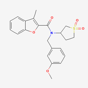 molecular formula C22H23NO5S B11423567 N-(1,1-dioxidotetrahydrothiophen-3-yl)-N-(3-methoxybenzyl)-3-methyl-1-benzofuran-2-carboxamide 