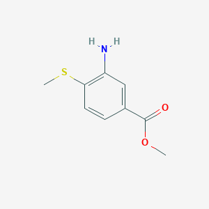 molecular formula C9H11NO2S B114236 Benzoic acid,3-amino-4-(methylthio)-,methyl ester(9ci) CAS No. 141238-13-3