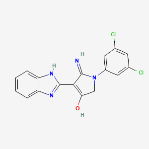 molecular formula C17H12Cl2N4O B11423606 5-amino-4-(1H-benzimidazol-2-yl)-1-(3,5-dichlorophenyl)-1,2-dihydro-3H-pyrrol-3-one 