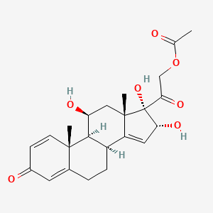 molecular formula C₂₃H₂₈O₇ B1142361 (11b,16a)-21-(Acetyloxy)-11,16,17-trihydroxypregna-1,4,14-triene-3,20-dione CAS No. 131918-72-4