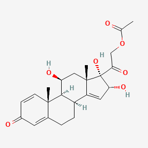 [2-oxo-2-[(8S,9S,10R,11S,13S,16R,17S)-11,16,17-trihydroxy-10,13-dimethyl-3-oxo-7,8,9,11,12,16-hexahydro-6H-cyclopenta[a]phenanthren-17-yl]ethyl] acetate